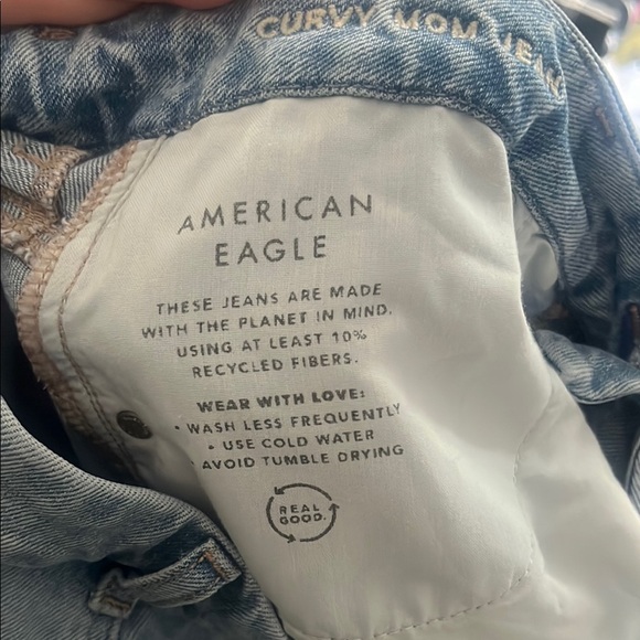 American Eagle Outfitters Blue Boyfriend Jeans Distressed Relaxed Fit - Picture 11 of 12